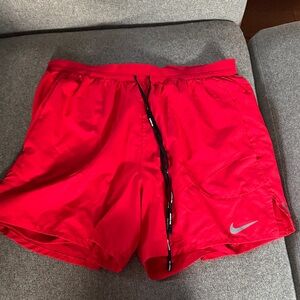 Red Athletic Shorts with Logo